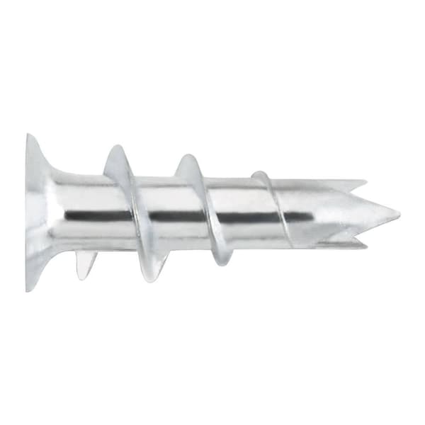 Powers Fasteners 3/8in to 5/8in Zinc Zip-It Jr. Wall Anchors, Standard Box, No Screws, 100PK POW 02362Z - main